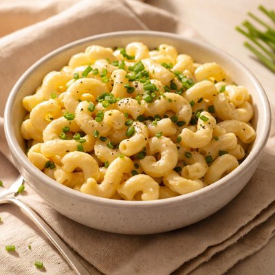 Mac with garlic chive