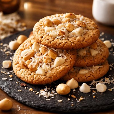 Macademia nut white chocolate coconut sugar cookie