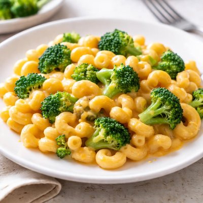 Macaroni and cheese with broccoli