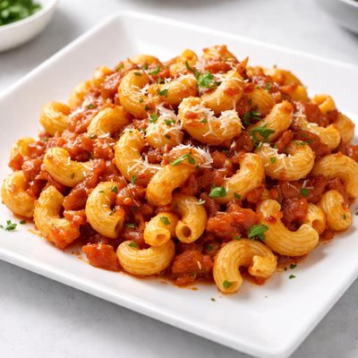 Macaroni and tomato sauce