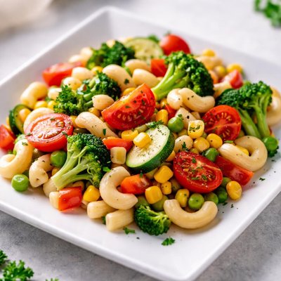 Macaroni and vegetables