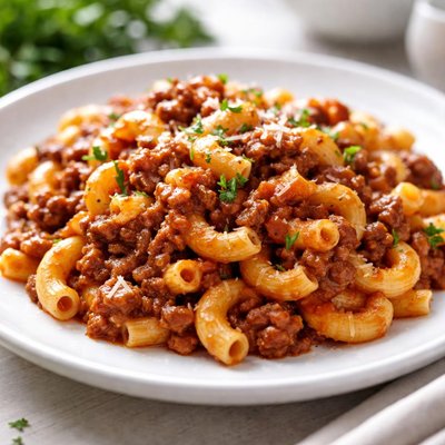 Macaroni pasta with meat sauce