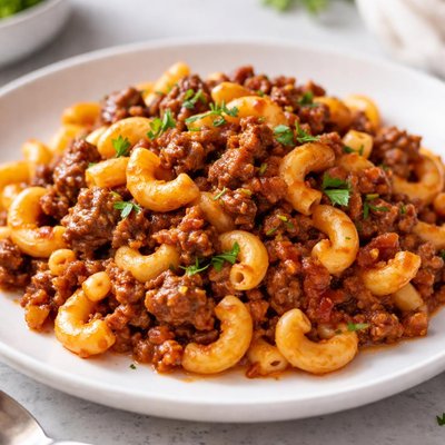 Macaroni with ground beef