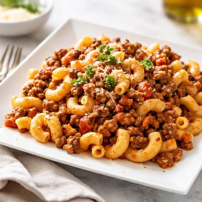 Macaroni with ground meat