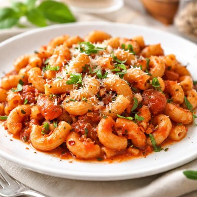 Macaroni with tomato sauce