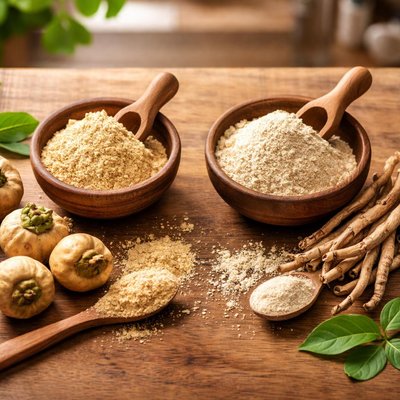 Macaroot and ashwaghanda powder