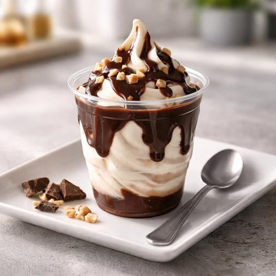 Sorvete de Chocolate com Calda de Caramelo do McDonald's