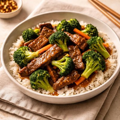 Mandarin beef and broccoli