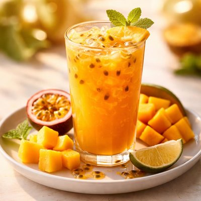 Mango and passion juice