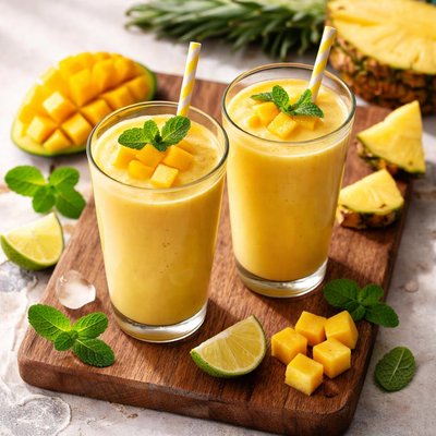 Mango and pineapple smoothie