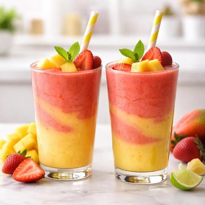 Mango and strawberry smoothie