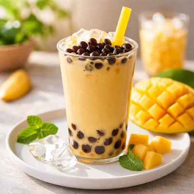 Mango bubble tea