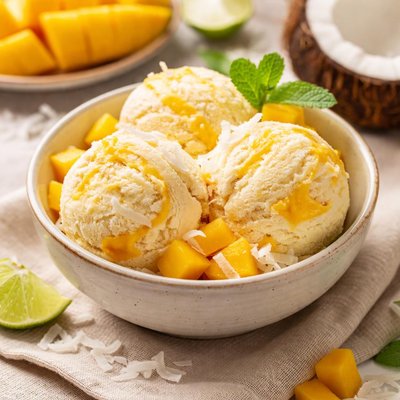 Mango coconut ice cream