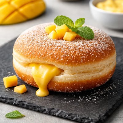 Mango cream filled donut