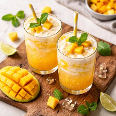 Mango creamy soda