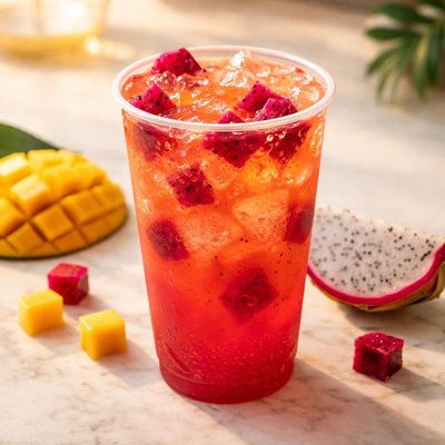 Mango dragon fruit refresher