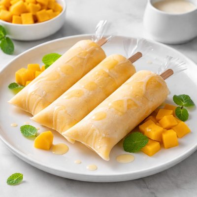 Mango ice candy with milk and condensed