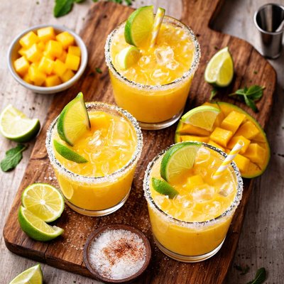 Mango margaritas with vodka