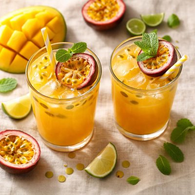 Mango passion fruit tropical juice