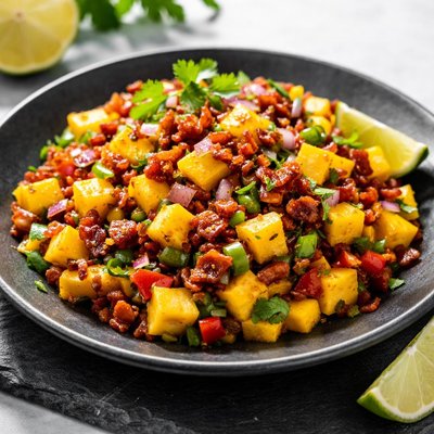 Mango salsa with bacon