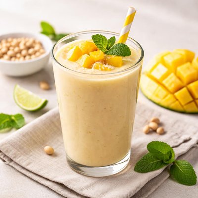 Mango soymilk smoothie