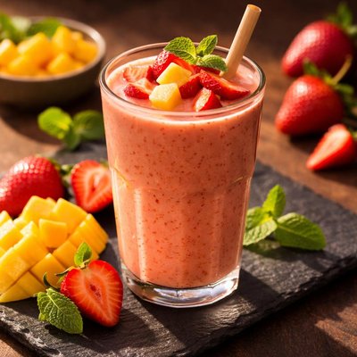 Mango strawberry smoothie