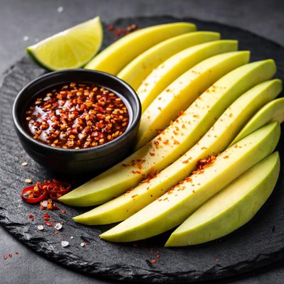 Mango with chili sauce