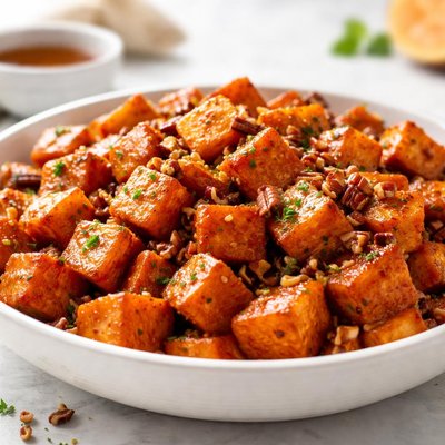 Maple-roasted sweet potatoes