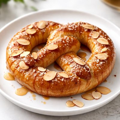 Pretzel de amêndoa com xarope de bordo