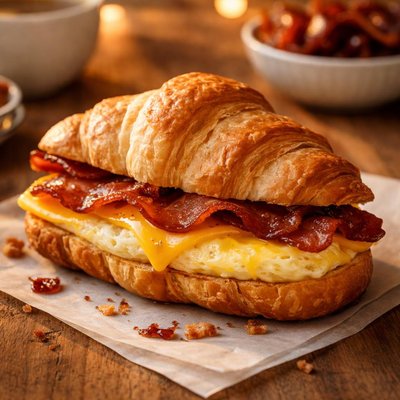 Croissant de huevo con tocino de arce de Tim Hortons