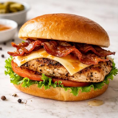 Maple bacon pepper chicken sandwich