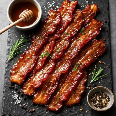 Maple glazed bacon