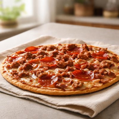 Marcos all meat small thin crust pizz