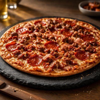 Marcos small all meat thin crust pizza