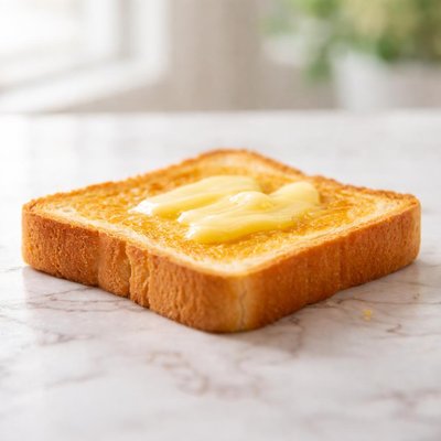 Tostada de margarina de una pieza