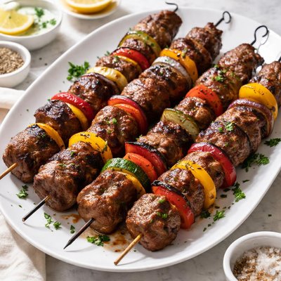Marinated beef shish kabob