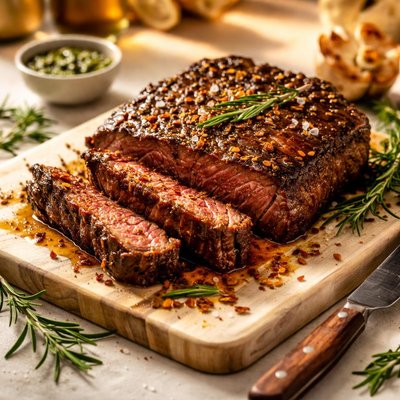 Marinated beef steak