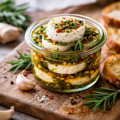 Marinated goat cheese