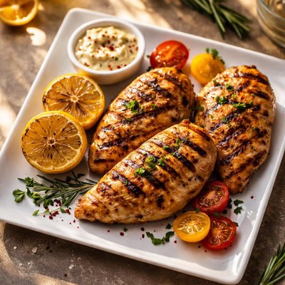 Marinated grilled chicken breast