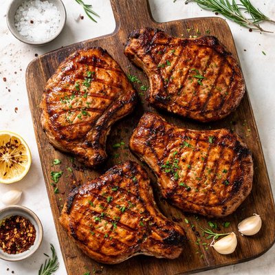Marinated pork chops