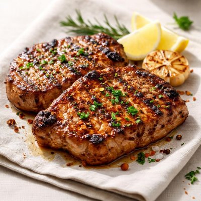 Marinated pork steak