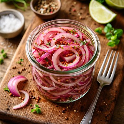 Marinated red onion