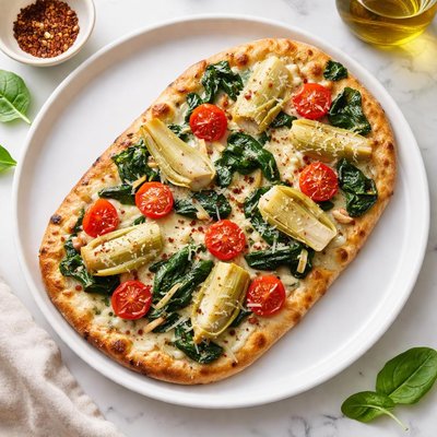 Marketside artichoke spinach tomato flatbread pizza