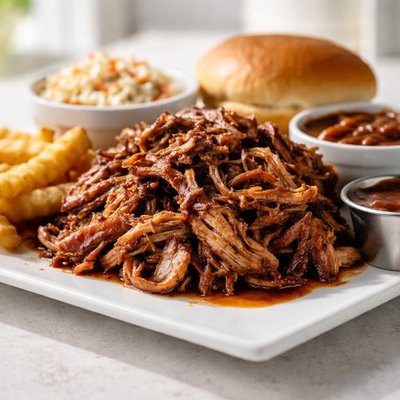 cerdo desmenuzado de la tienda de alimentos de Mark