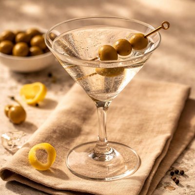 Martini with olives