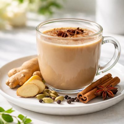 Masala chai with ginger