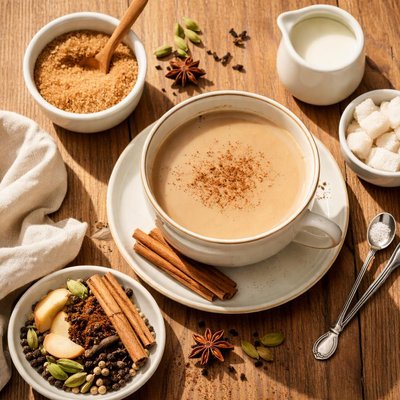 Masala chai with sugar