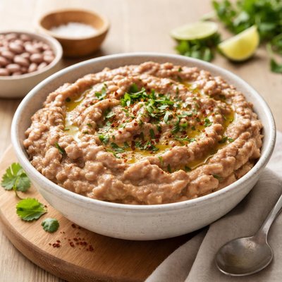 Mashed pinto beans