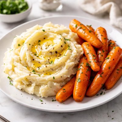 Mashed potatoes and carrots