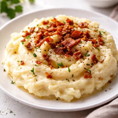 Mashed potatoes with bacon
